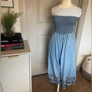 Joy Joy 💙 Blue, embroidered jumpsuit, Size M.